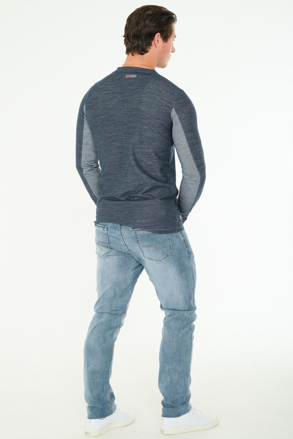 Long Sleeve Printed Henley