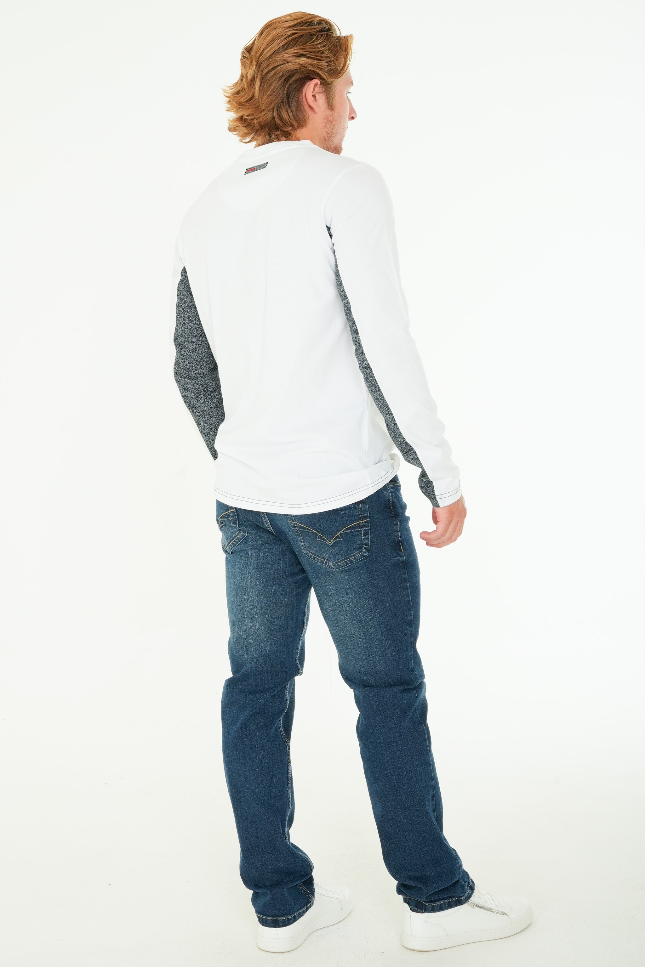 Long Sleeve Printed Henley