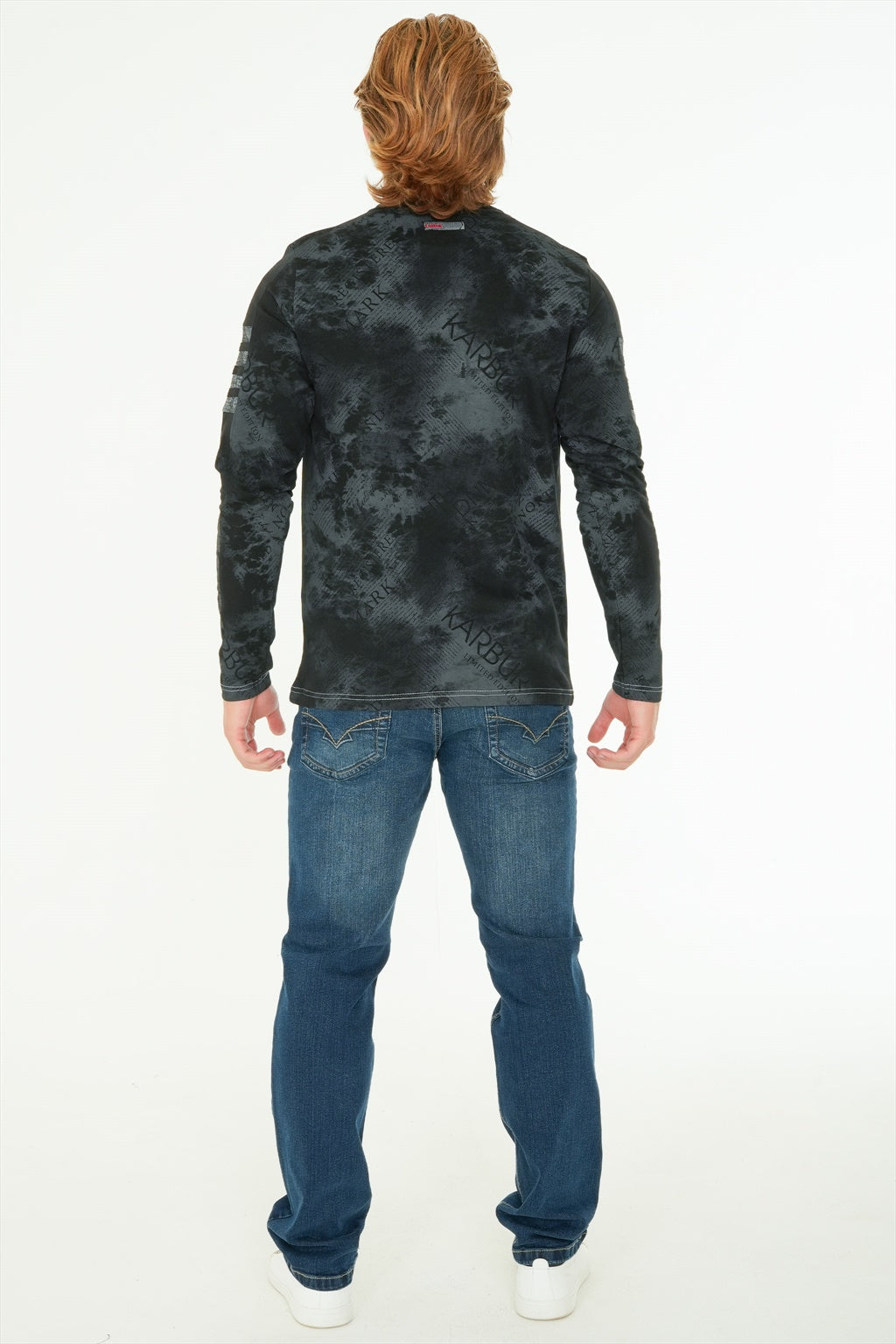 Long Sleeve Printed Henley