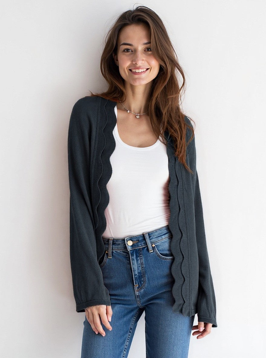 L/S open tunic cardigan