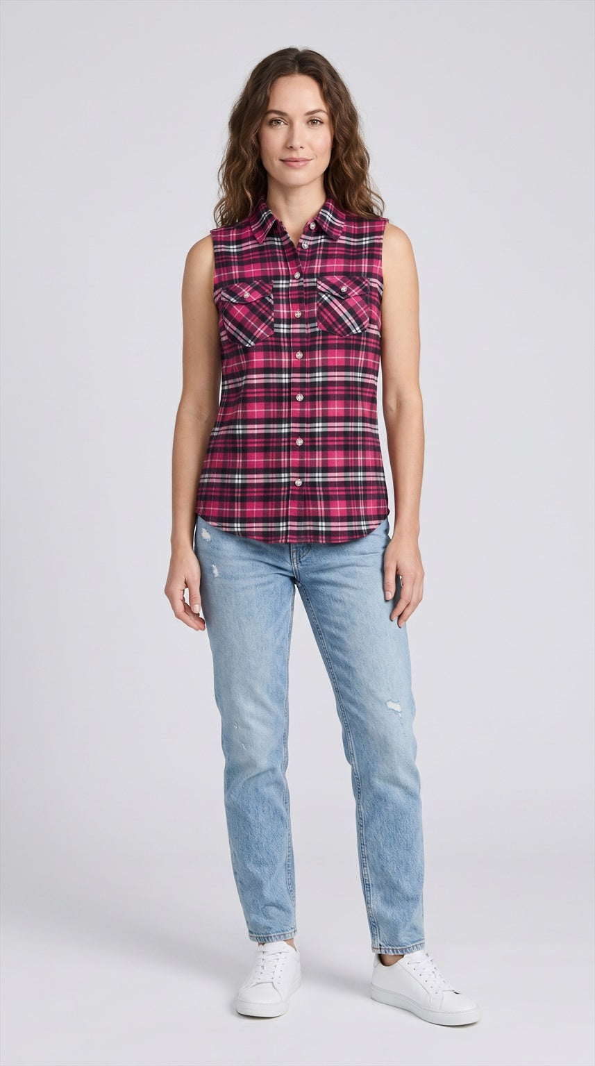 Sleeveless print blouse