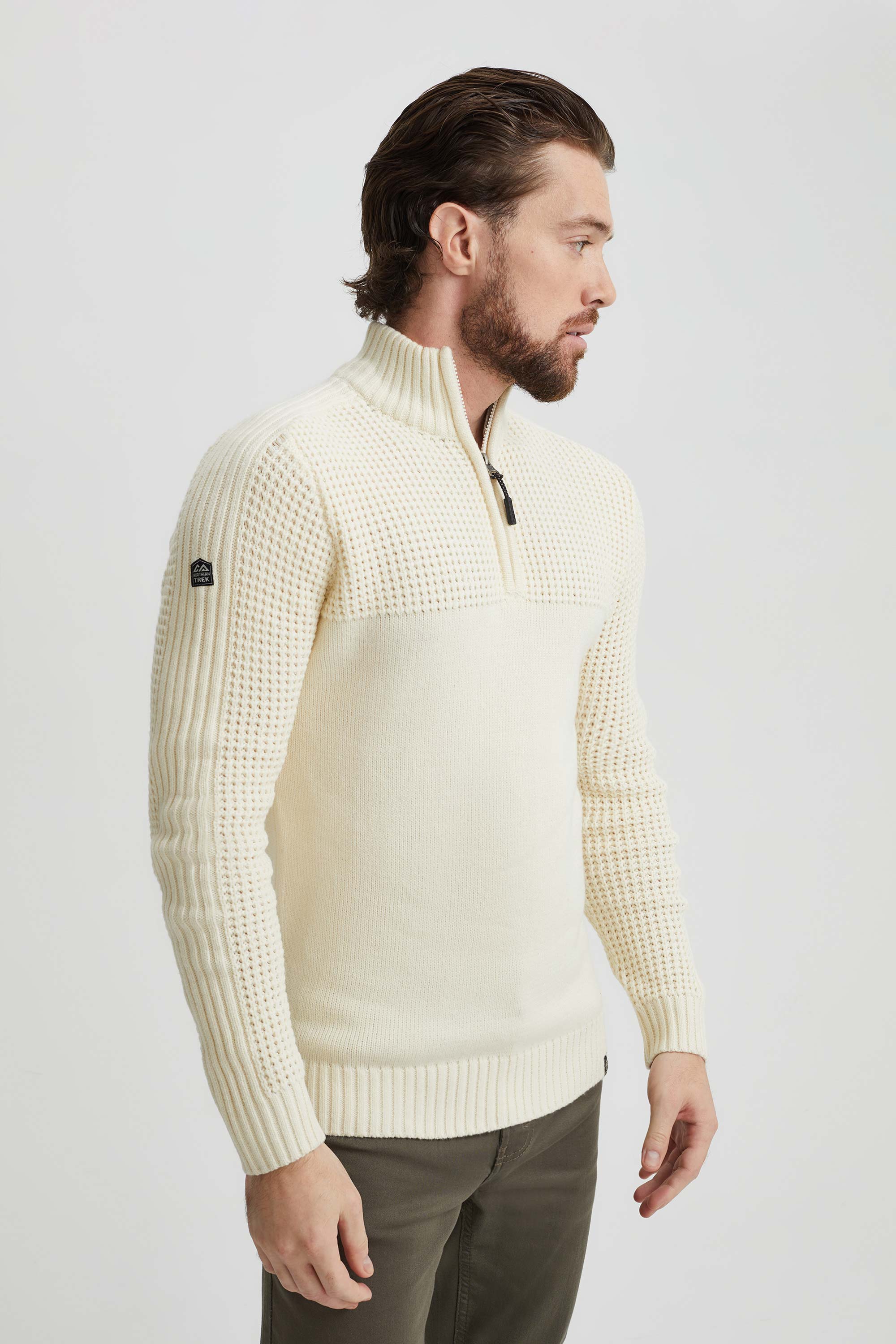 Knit half-zip collar – Le Jean Bleu