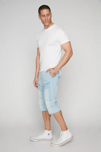 Denim Cargo Capri Shorts