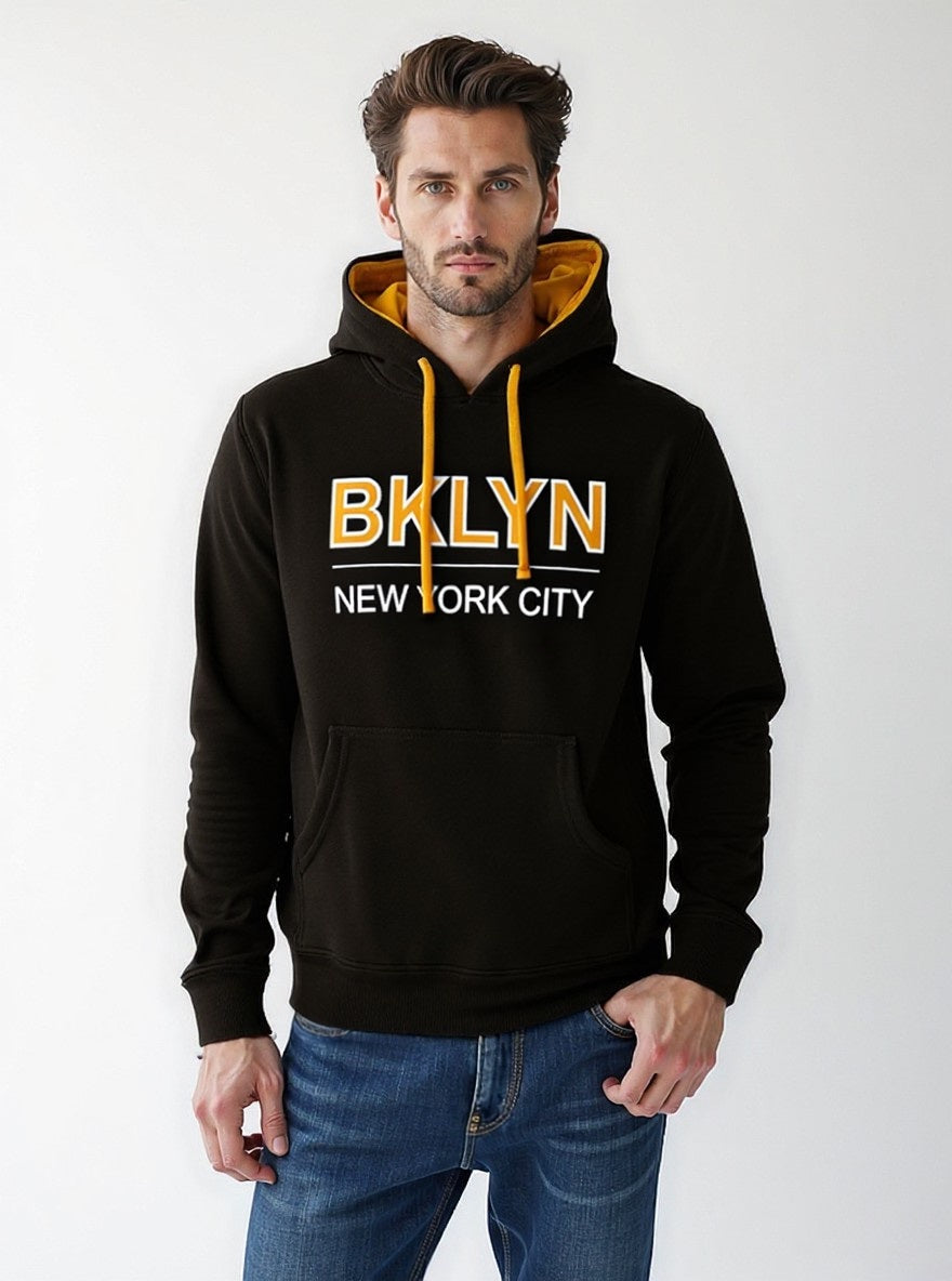 Printed hooded fleece top