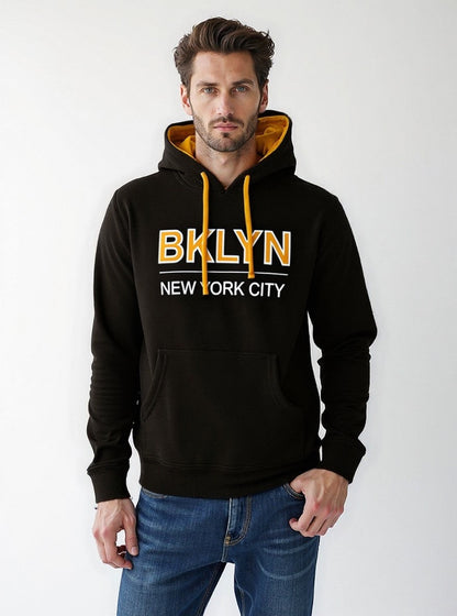 Printed hooded fleece top