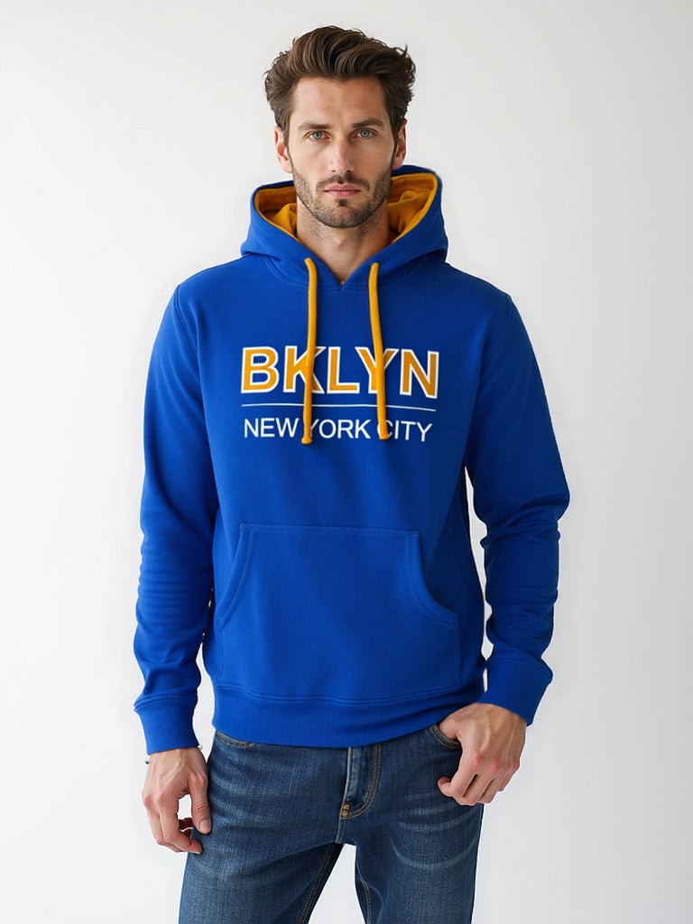 Printed hooded fleece top