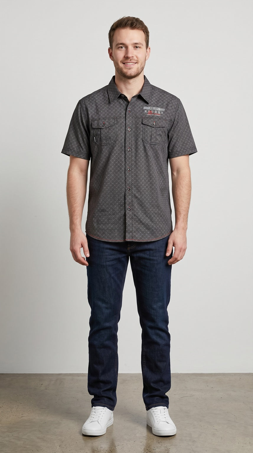 Chemise imprimée à manches courtes