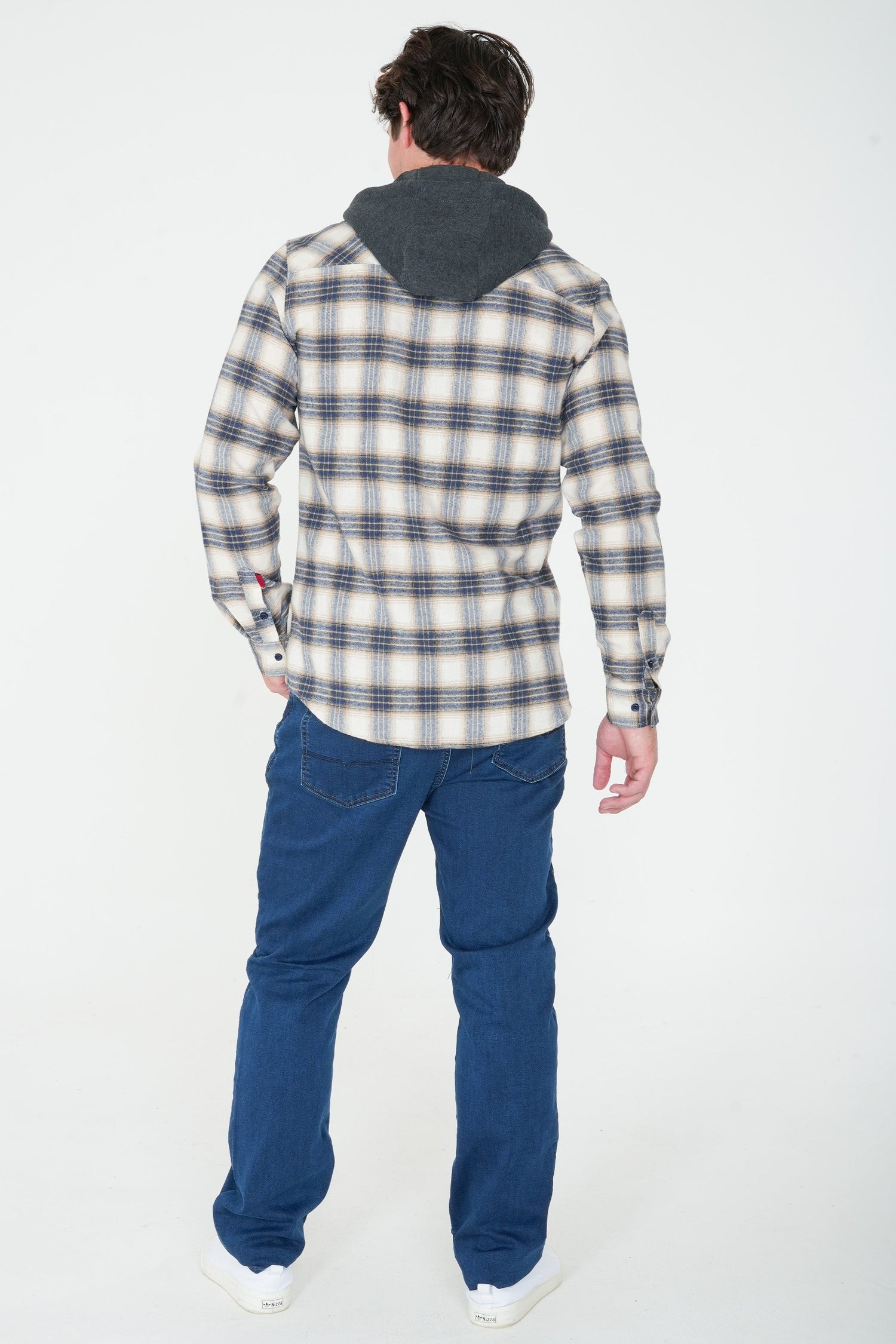 Chemise à capuche en flanelle