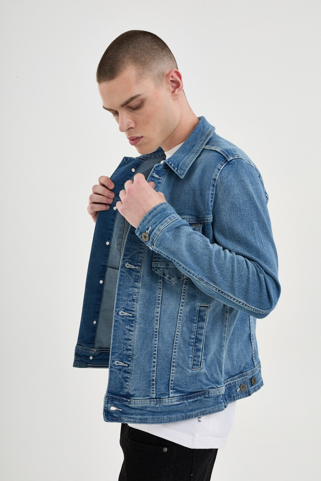 Veste en jeans grise deals