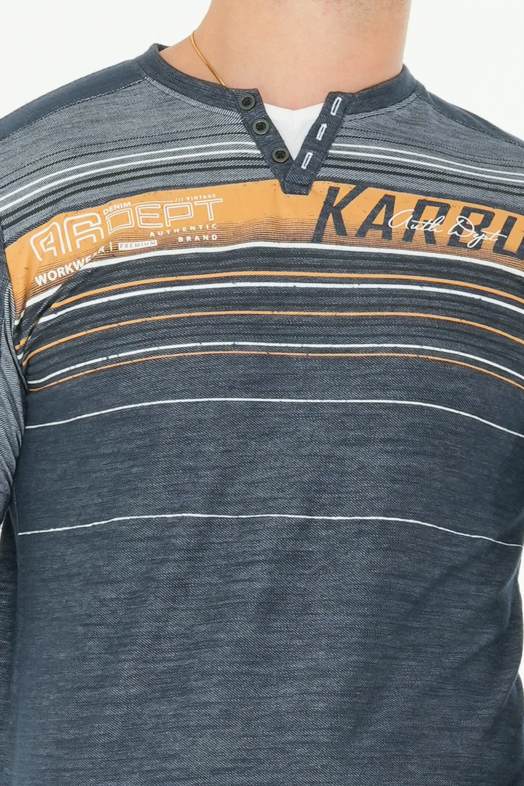 Long Sleeve Printed Henley