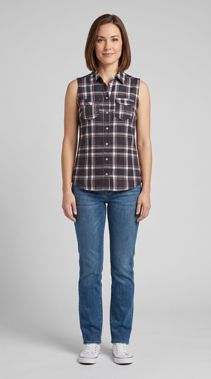 Sleeveless print blouse