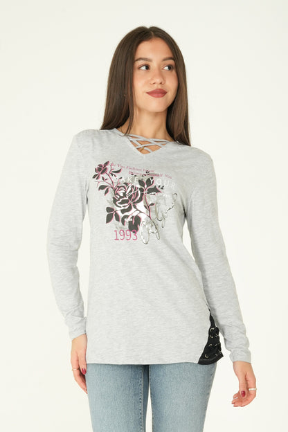 Long Sleeve Printed Top