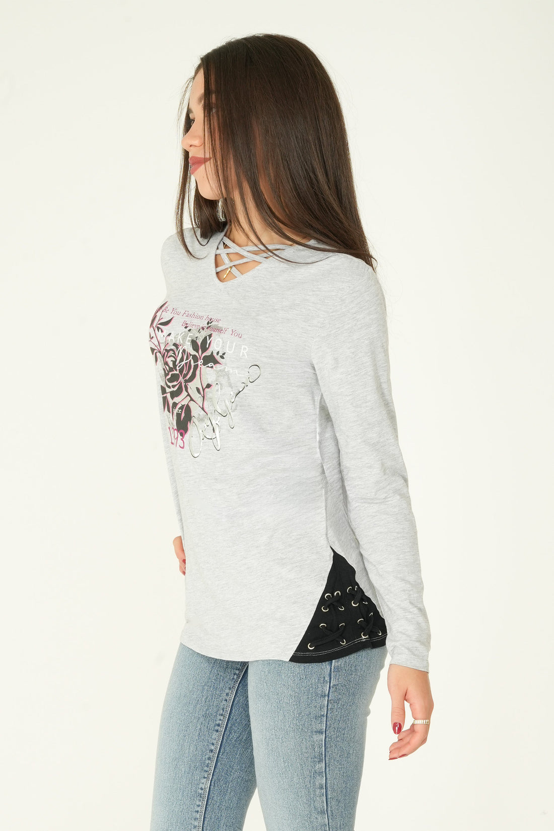 Long Sleeve Printed Top