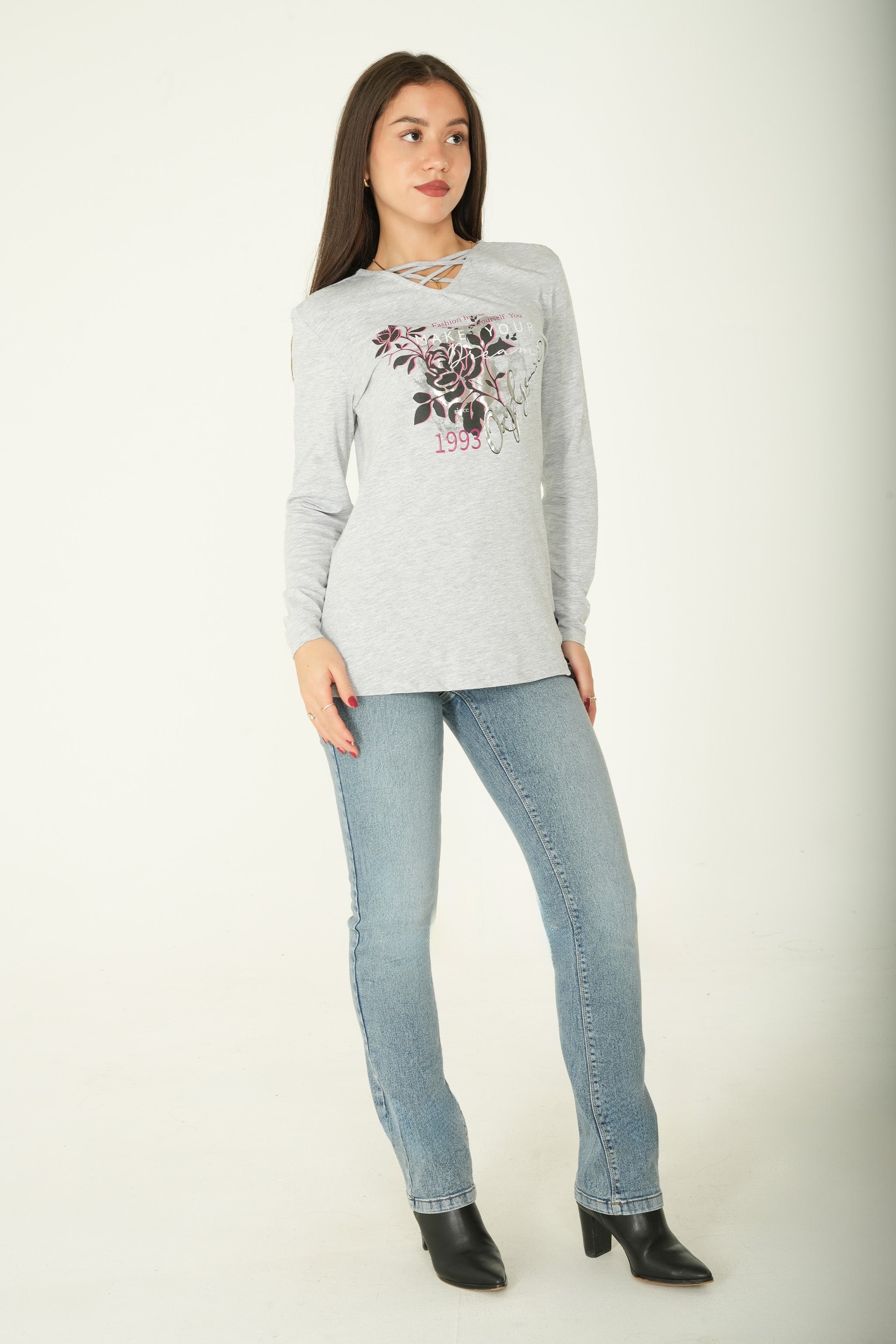 Long Sleeve Printed Top