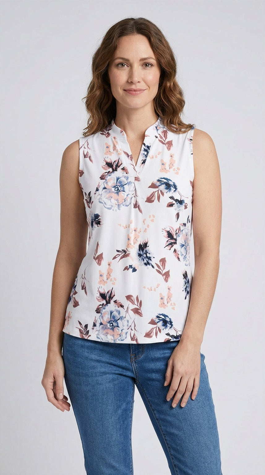 Sleeveless Print Top
