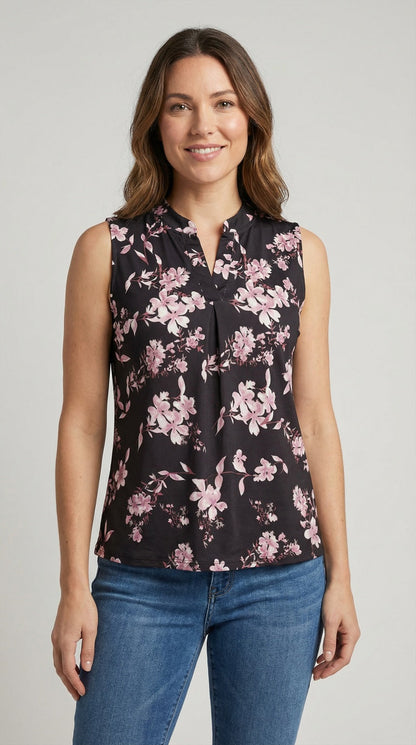 Sleeveless Print Top