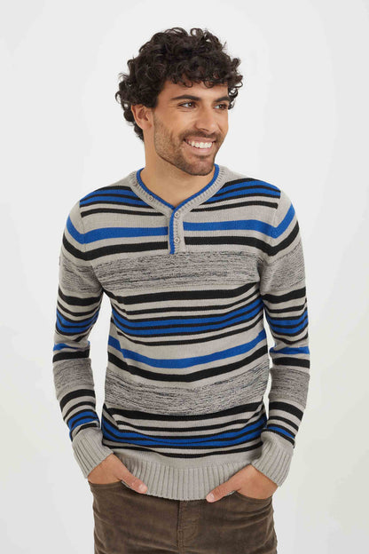 Knitted henley stripes