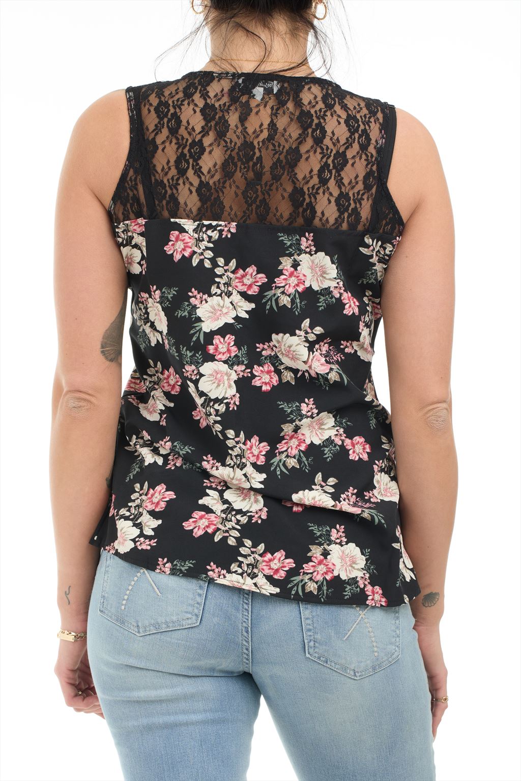 Floral blouse with zipper