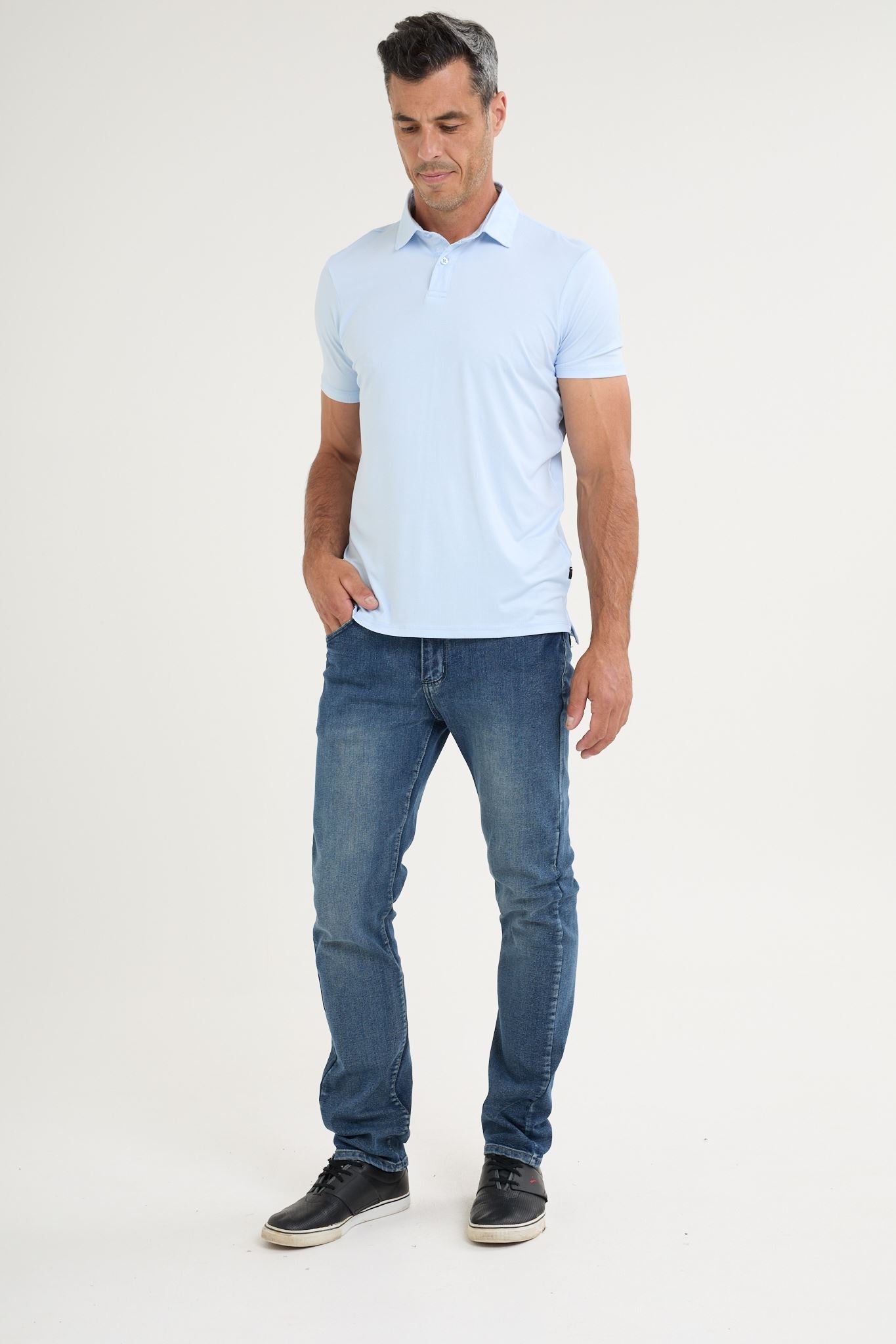 Denim blue polo store shirt