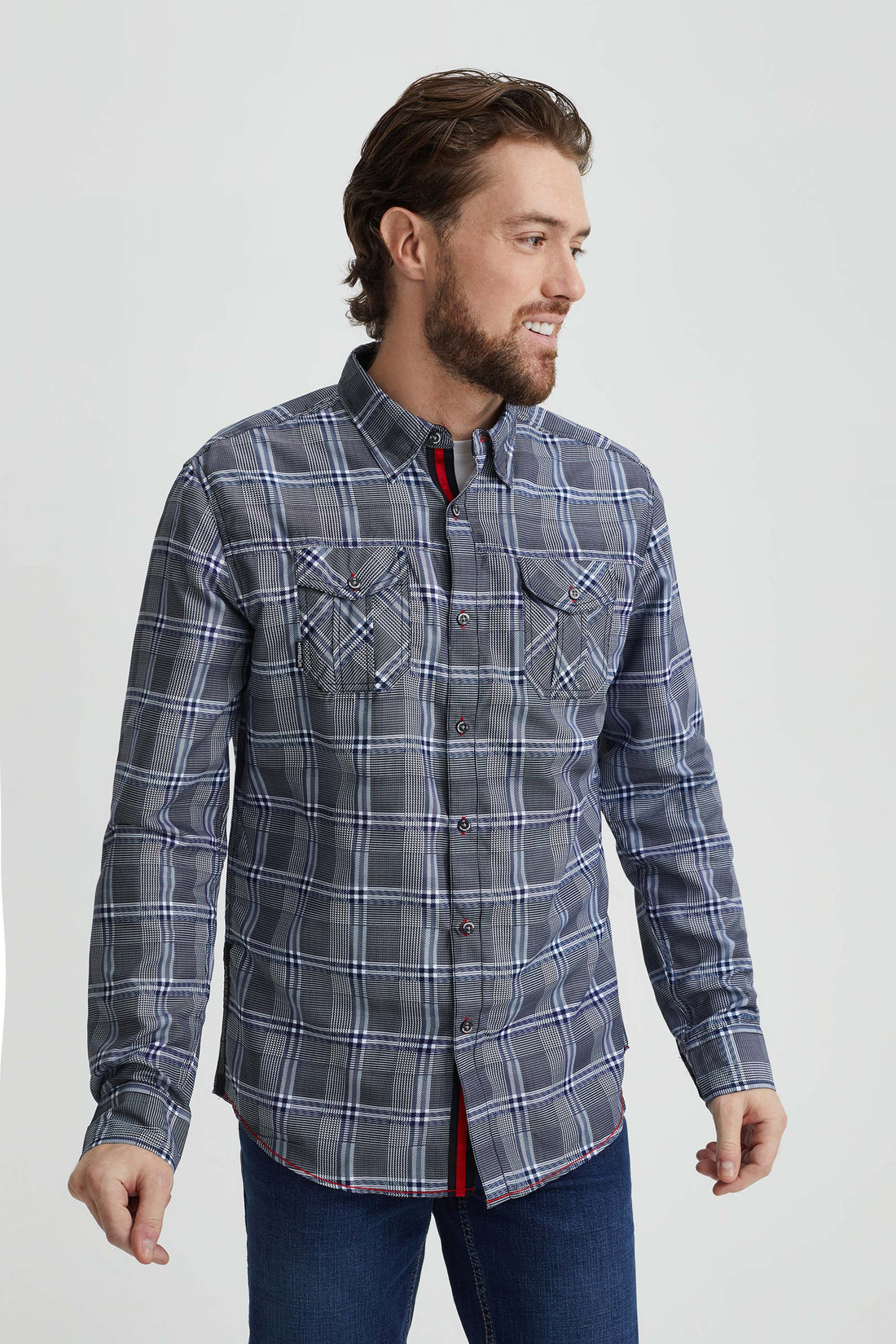 Shirt with various checkers