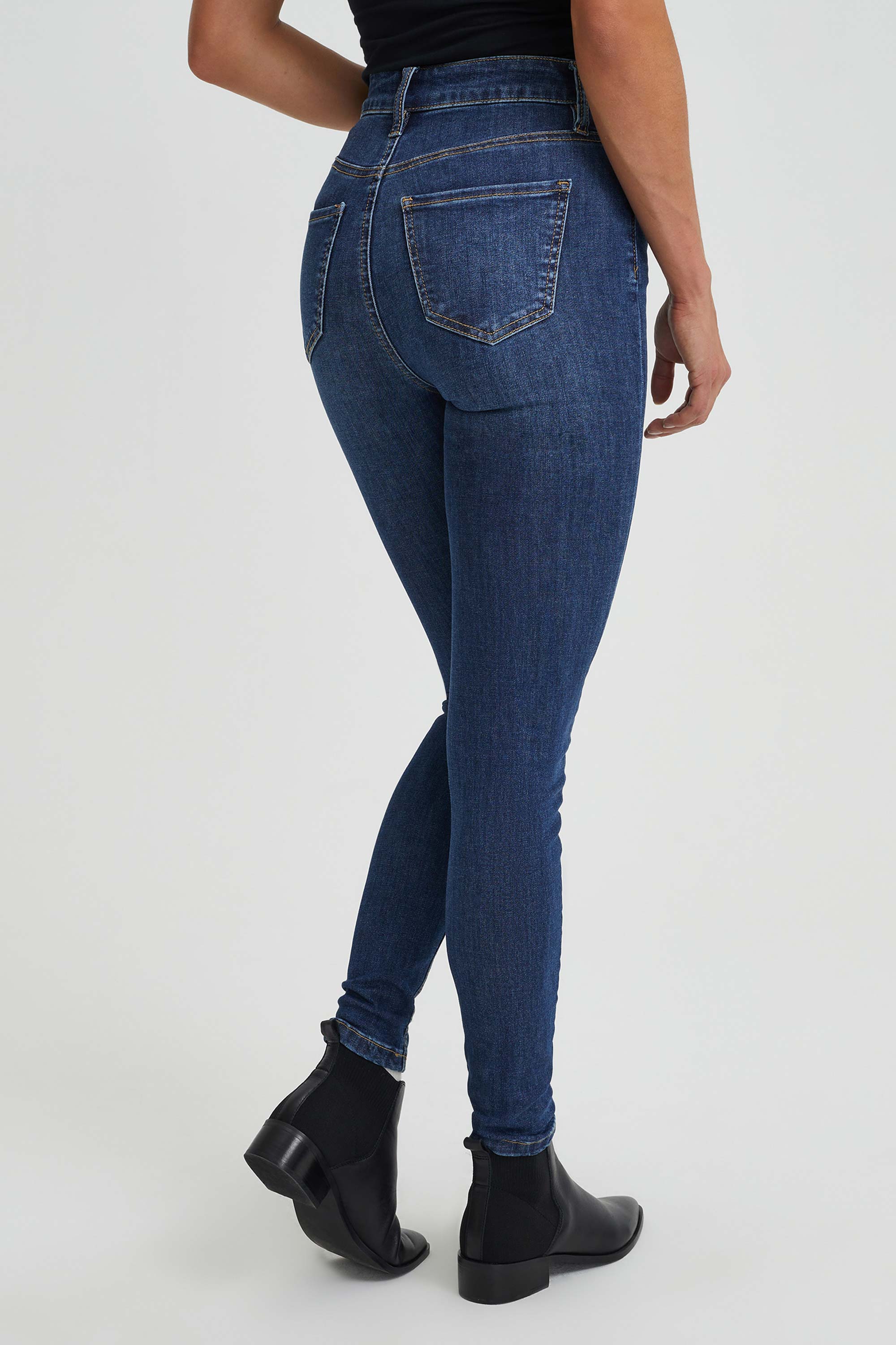 High waisted dark discount wash skinny jeans